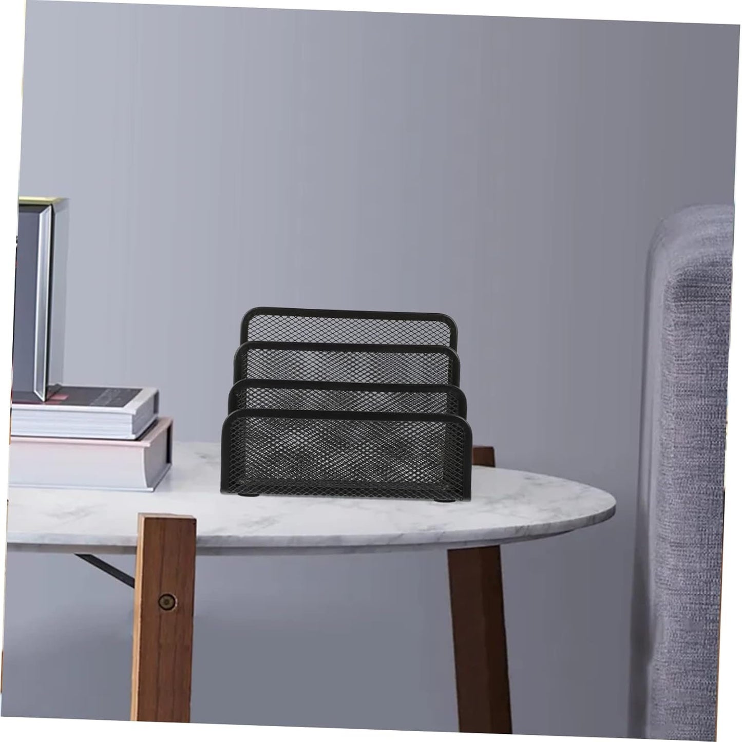 DINHEAROM 2Pcs Multi File Holders Iron Desktop File Storage Racks for Office Organization for Magazines Books and Documents Keep Your Workspace Clean and Tidy