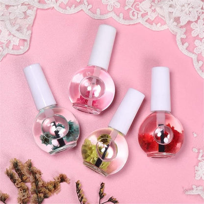 LILOVE 6 Bottle 15 ml Nail Nutritional Cuticle Oil Dried Flowers Softener Remover Flower Flavor DIY Nail Art Care Nail Nutrition Oil