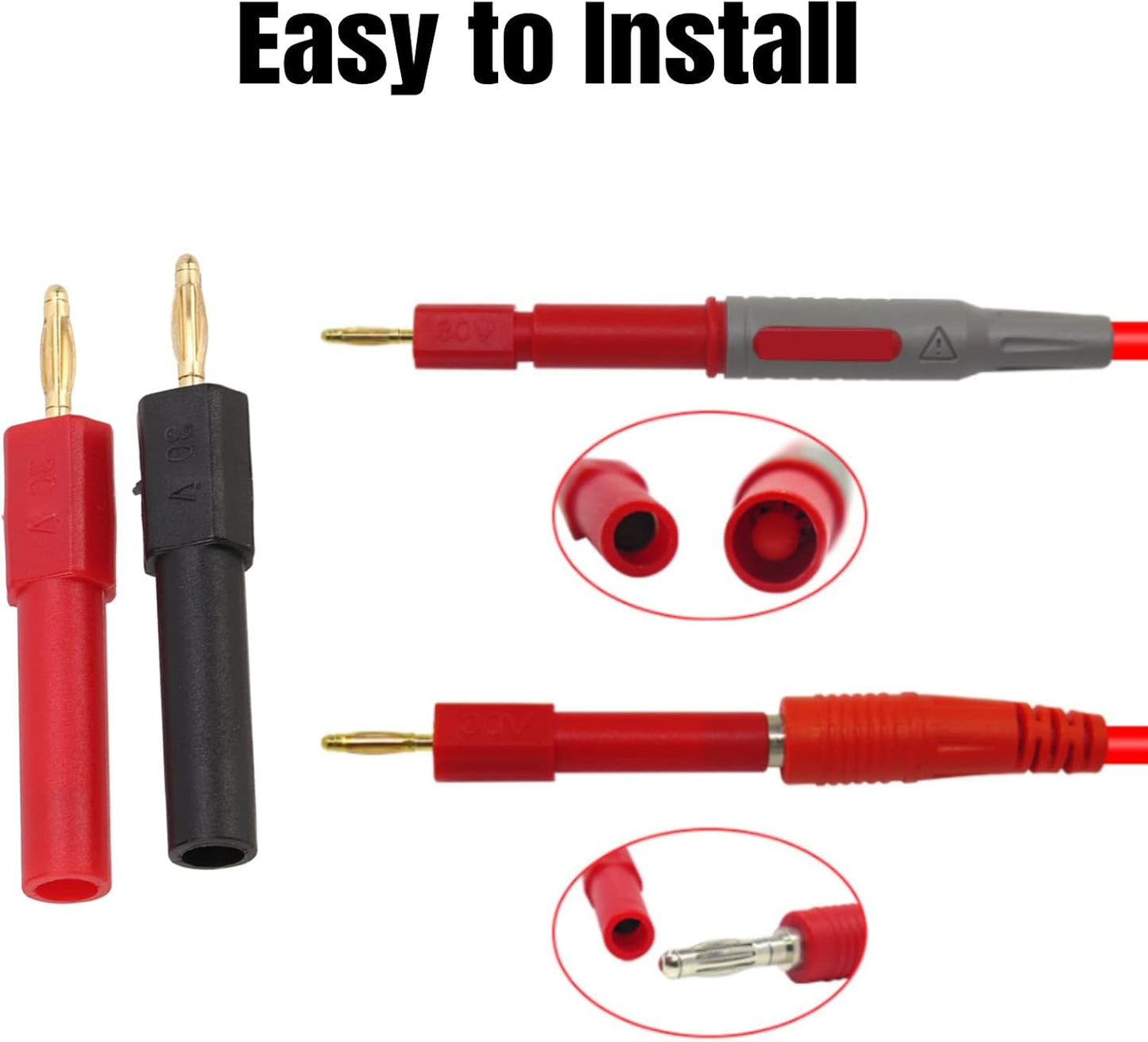 5 Set Banana Plug Adapter Banana Plugs for Speaker 2 mm Male to 4 mm Female Red Black Banana Connector Adapter for Electronic Instruments