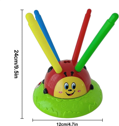 Ladybug Jump and Toss Toy, Musical Kids Game, Toddler Fun Equipment, Indoor Outdoor Play, Summer for Boys and Girls, 2-in-1 Jump and Feature, Sturdy and Interactive, Parties