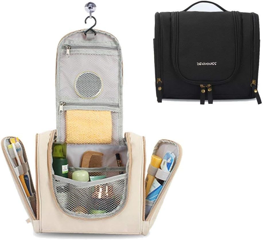 CYBERNOVA Multi-Functional Large Capacity Hanging Cosmetic Travel Bag Toilet Bag Toiletry Bag Washbag Organizer Kits/Cosmetic Pouch/Personal Care Hygiene Purse (Black)