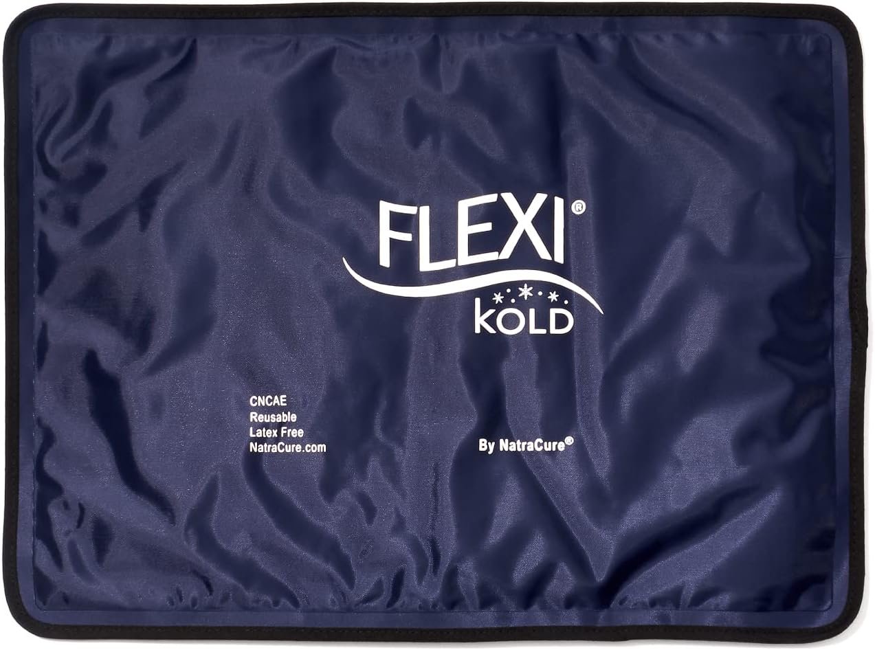 FlexiKold Gel Ice Pack (Standard Large: 26.5 cm X 36.8 cm) Ice Pack for Injuries, Reusable Cold Pack for Back Pain Relief, Migraine Relief Pad, After Surgery Comfort, Postpartum essentials, Headache, Shoulder, Ankle, Neck, Hip - 6300-COLD by NatraCure