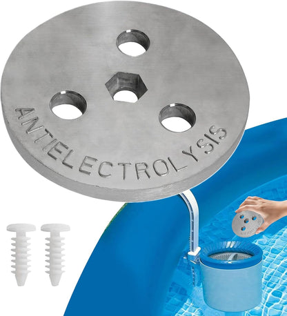 Zinc Anode, Saltwater Pool Plate, 3.15x3.15x0.39inch, Equipment Protection Accessory, Resistant Block, Standard Size, Ideal for Outdoor, Indoor, Swimming Pool Use