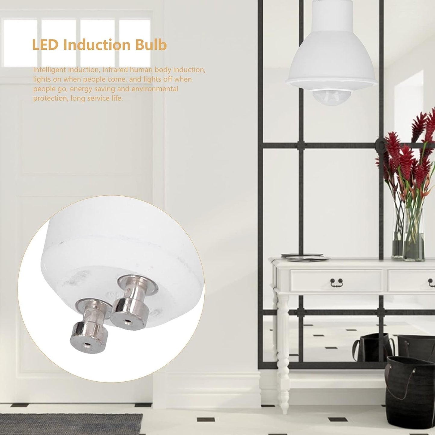 Motion Sensor Light Smart Bulb - Infrared Body Sensing GU10 Bulb, 5W 500LM LED, AC100-240Volt White Light for Indoor Lighting