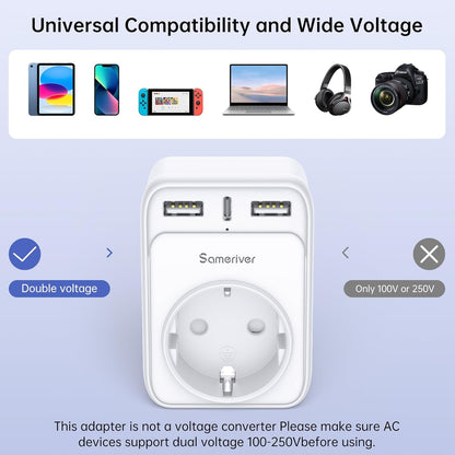 Travel Adapter Australia Travel Adapter with 2 USB 1USB C (3A) Type I Sockets for New Zealand, Australia, China, Argentina