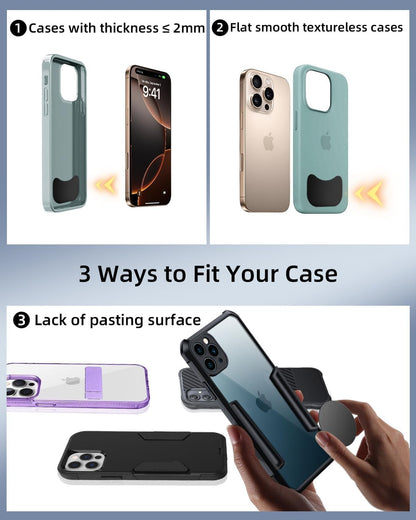 Metal Plate for Phone Magnet, Universal Steel Plate with 3M Adhesive Backing for Car Magnetic Mount Cell Phone Holder, Replacement Mounting Disc Stick On Case Back 4 Pack Black Rectangle & Round