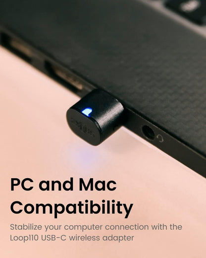 SHOKZ OpenComm2 UC - Bone Conduction Bluetooth Stereo Computer Headset with Boom Mic - USB-C Compatible with PC and Mac - Zoom Certified