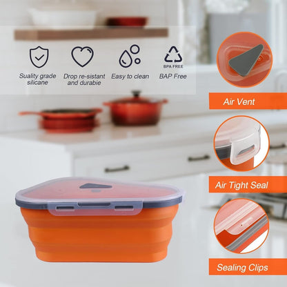 Queceuy reusable expandable pizza storage container includes 5 microwaveable heating trays, adjustable pizza boxes, space-saving pizza rack, and the rest of the pizza slice containers