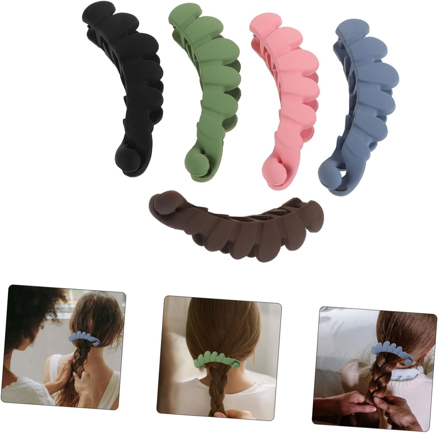 Baluue 5 Pieces Banana Clips Non-slip Cute Jaw Clips Clamp Strong Hold Styling Accessories For Women And