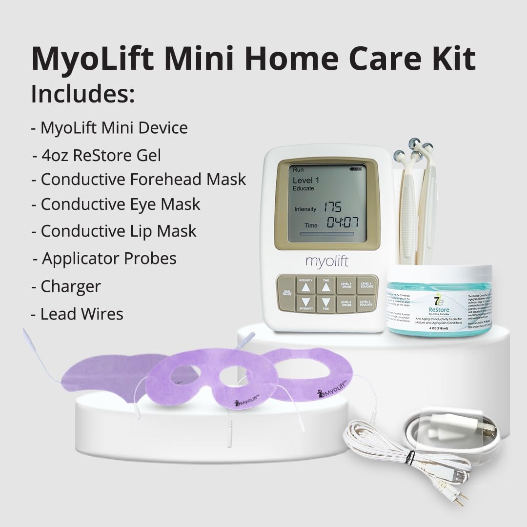 MyoLift Mini Microcurrent Facial Device - Non-Invasive Face Lift, Facial Skin Care Products for Anti Aging, Skin Tightening - Esthetician Supplies and Skin Care Tools - Up to 400 Microamps