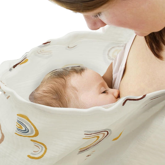 Nursing Cover Breathable Privacy Breastfeeding Cover Lightweight Portable Nursing Cover Soft Comfortable Cotton Breastfeeding Cover Multipurpose Nursing Apron for Mom 100x65cm