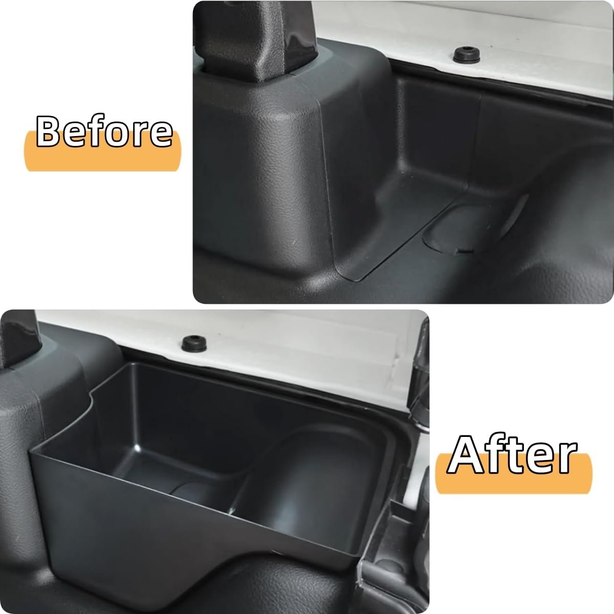 YOCTM Trunk Organizers Tray for 2024 2025 Jeep Wrangler JL JLU 4xe Sports Rubicon Tailgate Rear Cargo Side Storage Box Black Interior Accessories 2-PACK