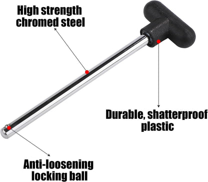 2pcs T-Shaped Weight Stack Pin, Pin Tensile 3/8 Inch Diameter 6 Inch Locking Space Heavy Duty Gym Pin Weight Extension Machine Selector Pin for Home Gym Exercise Part Accessories