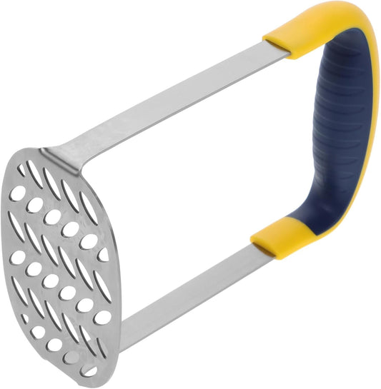 CHICAMPERA Handheld Potato Ricer Heavy Duty Stainless Steel Masher for Effortless Mashing of Potatoes Pumpkins Fruits Kitchen Tool for Healthy Foods and Prep