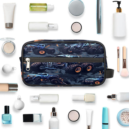 Monster Truck Car Hanging Toiletry Bag,Travel Hygiene Kits for Boys Mens,Waterproof Makeup Carry-on Bags,Cosmetic Bag,TSA Approved Shave Dopp Kit for Toiletries Shower Bathroom Accessories Gifts,