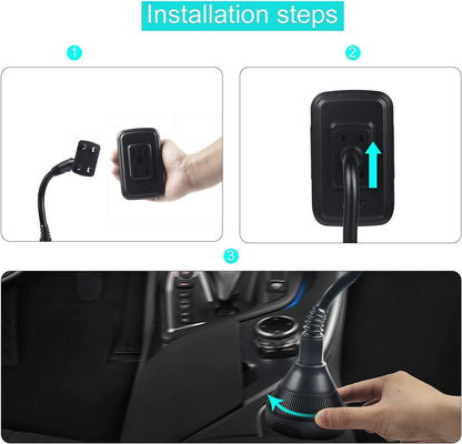 DBREAKS Universal Car Cup Holder, 360° Rotated Mobile Phone Car Black with 8.5 cm Neck Flexible and Adjustable for iPhone, Smartphone and Phone