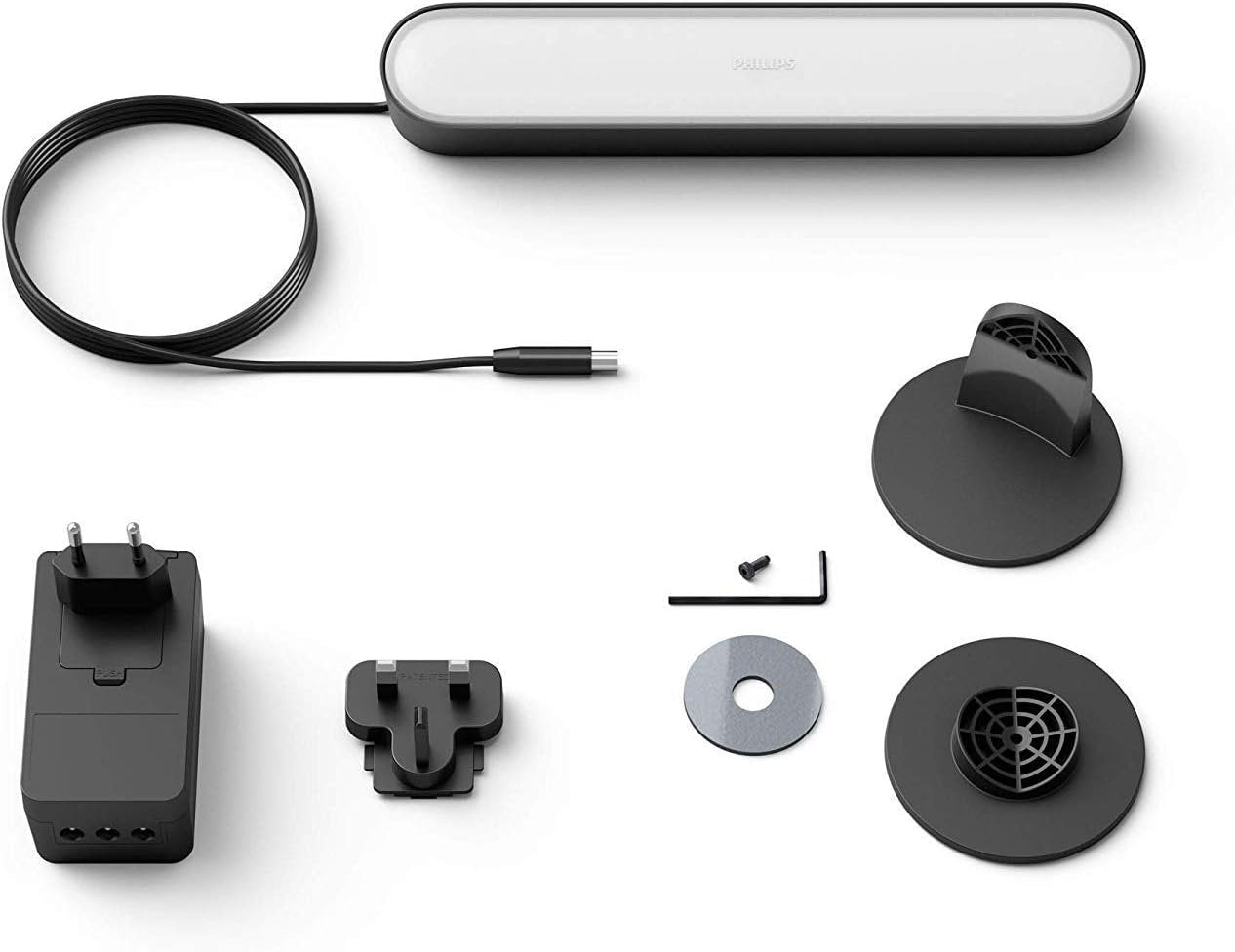 Philips Hue Play - White and Colour Ambiance Smart LED Bar Light- Black 1 Pack (Base Kit) HUEPLAY1KIT