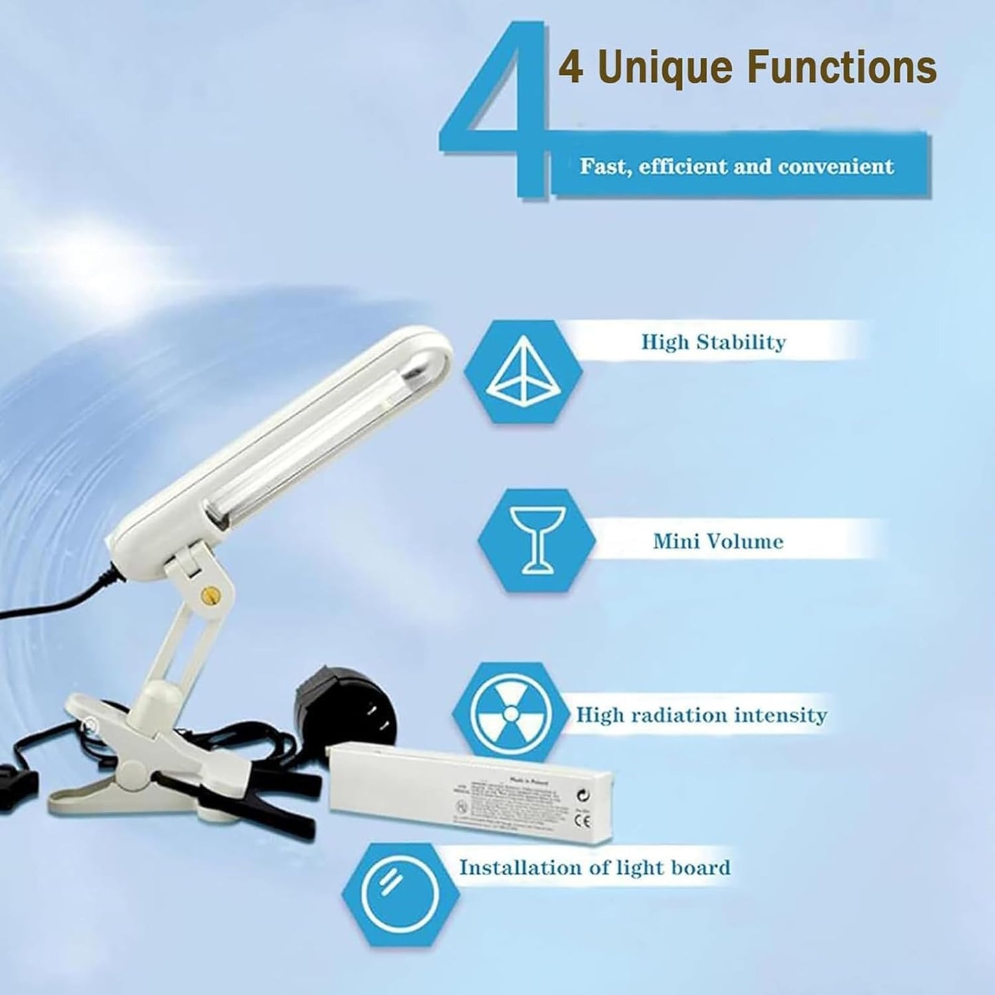 WhAeoy Skin Phototherapy Lamp, 311 Nm Narrow Spectrum Skin Care Device, with Goggles, Multi-angle Rotation, Irradiation Range: 48 C㎡, for Skin, Body, Scalp,A