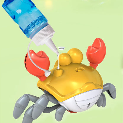 Toddler Bubble Machine, Dancing Crab Blower Toy, 9.45x5.63x4.84 Inches, Durable ABS Shell, Automatic Output, Interactive Bubble Maker with Lights and Music for Outdoor Play Fun