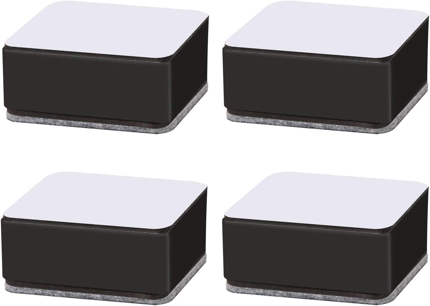 4 Pcs Carbon Steel Square Riser Bed Riser Feet Sticker for Furniture Sofa Table Wardrobe Desk