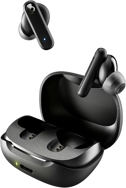 Skullcandy Smokin' Buds In-Ear Wireless Earbuds, 20 Hr Battery, 50% Renewable Plastics, Microphone, Works with iPhone Android and Bluetooth Devices - Black
