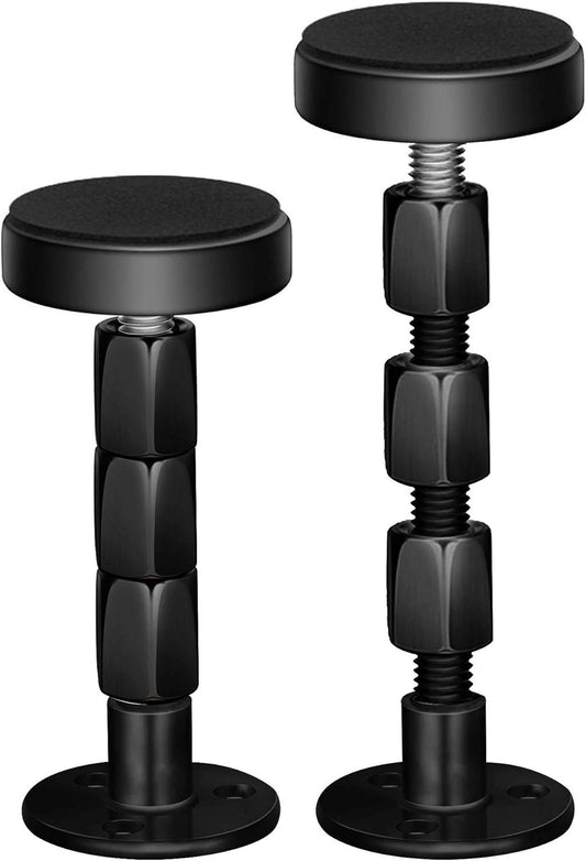 Neadbuddy 2PCS Black Adjustable Bed Frame Anti-Shake Tool, Headboard Stoppers with Free Furniture Pads and Screws, No More Creaking, Protect The Wall from Banging, Easy to Install (1.18-4.72in)
