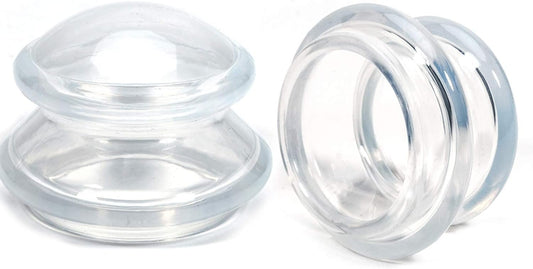 Professional Silicone Cupping Therapy Set 2pcs XL Vacuum Suction Massage Cups for Cellulite Treatment & Muscle Back Pain Relief & Injury Recovery Massager Single Use (Big Large)