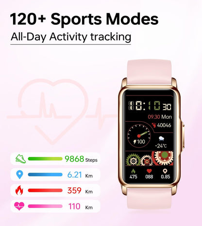 PLAZOR Smart Watches Fitness Tracker for Women(Pink) with 115 Sports Modes, 24/7 Heart Rate, Sleep Tracker, Smartwatches with Step Calorie Counter, IP67 Waterproof Watch for Andriod iOS