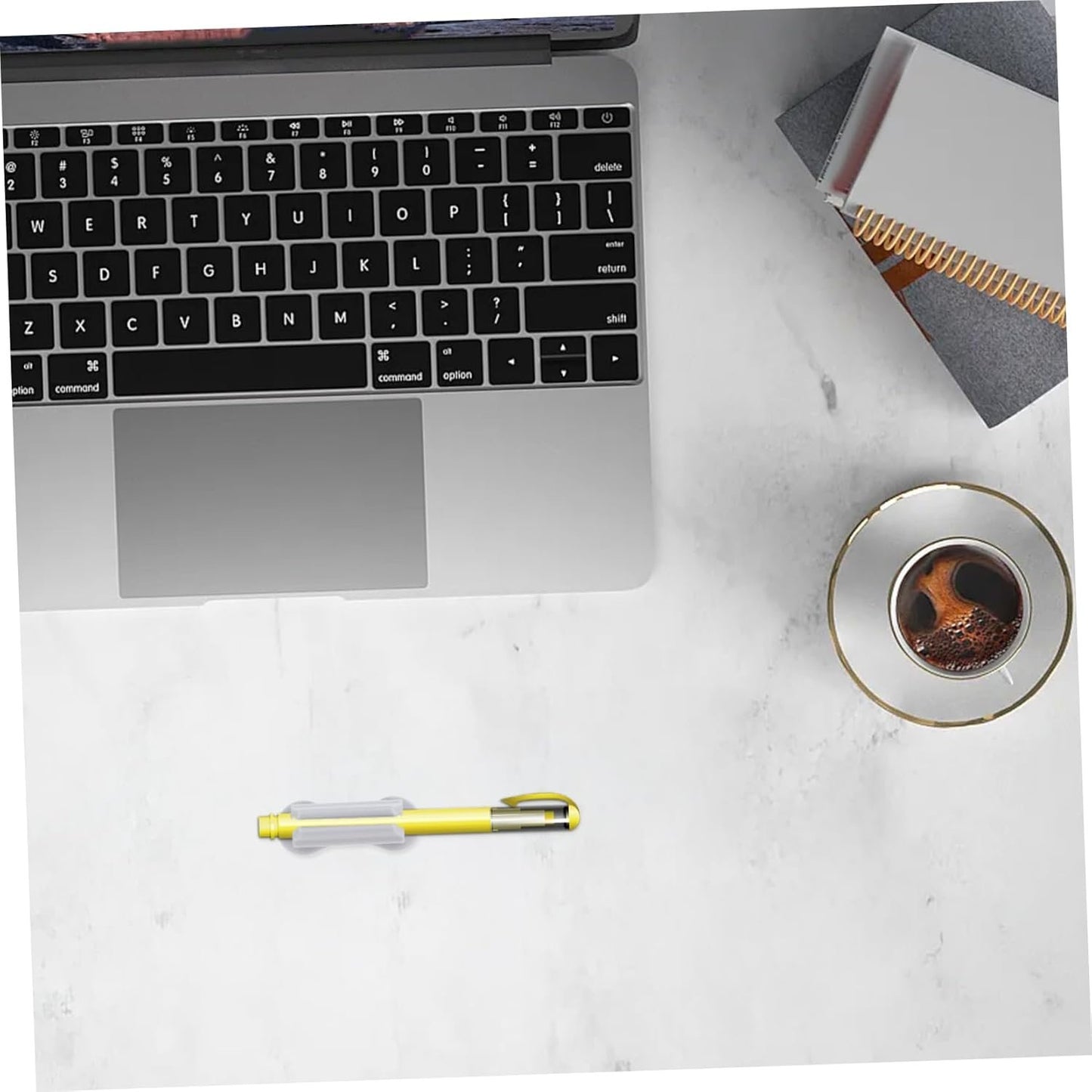 HOODANCOS 6pcs Silicone Adhesive Pen Holder Cute Desk Organizer for Office Home Self Adhesive Pencil Clip Holders Stylish Minimalist Design for Workspace Organization