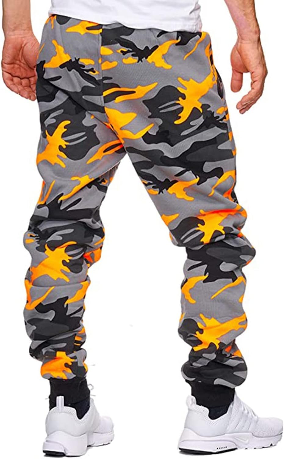 Tech Pant Pantaloni Fitness Casual Shot Uomo Sport Camouflage Jogging Stampa Pantaloni Uomo Pantaloni Running Pant, Arancione, L