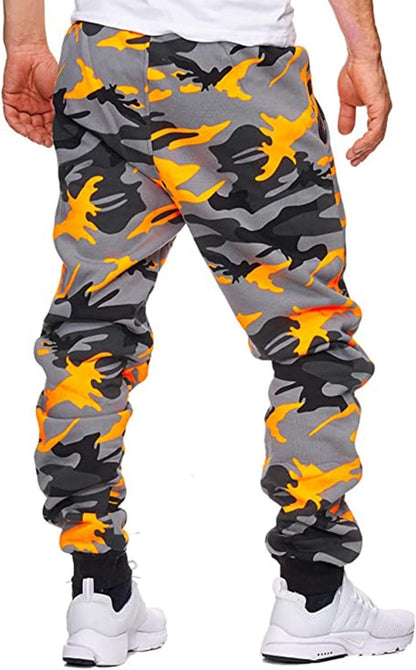 Tech Pant Pantaloni Fitness Casual Shot Uomo Sport Camouflage Jogging Stampa Pantaloni Uomo Pantaloni Running Pant, Arancione, L