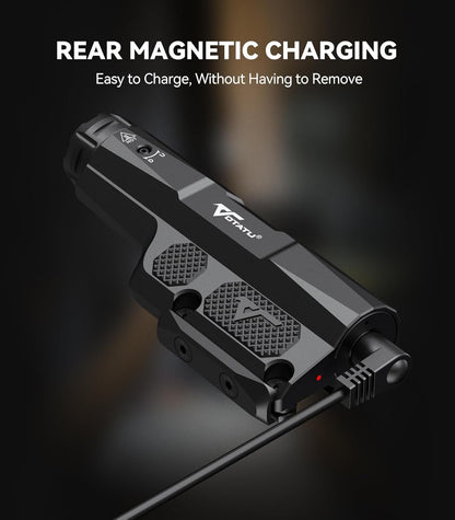 VOTATU M8L-G 3000 Lumens Light Laser Combo for M-LOK/Picatinny, Strobe Function Flashlight and Green Laser Beam with Easy Touch Pad Switch, USB Magnetic Rechargeable Light for Rifle and Carbine