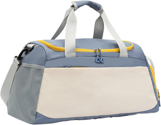 Ungtyb Travel Duffel Bag, Gym Equipment Organizer, Wet Dry Separation Bag, Fitness Gear Storage Shoulder Strap Included Ideal for Outdoor Adventures, 19.29 x 10.63 x 9.06 Inches, blue, Please refer to