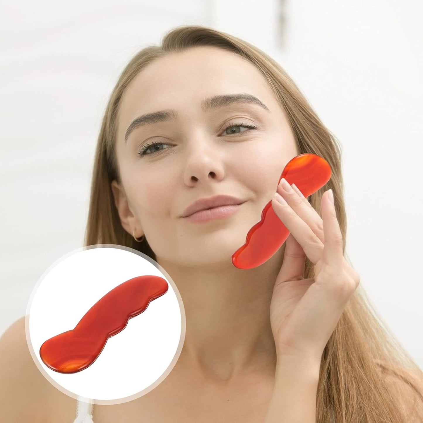 DEARMAMY 1 Pezzo Raschietto Di Raschiatura Massaggio Di Massaggio Per Il Viso Attrezzo Piastra Raschiante Asse Collo e Spalla Facciale Strumenti Per Il Viso Terapia Agata