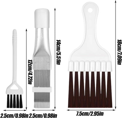 Cleaning Brush Set, Stainless Steel Coil Cleaner for Car, RV, Refrigerator, Duct, Vent, and Appliance Maintenance, Essential for Coil Repair and Efficiency