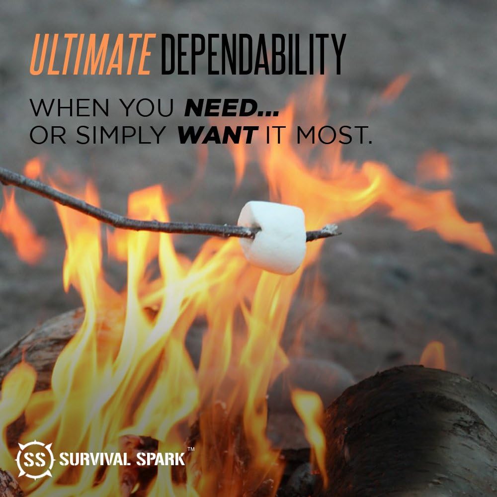 Survival Spark Magnesium Survival Fire Starter with Compass and Whistle