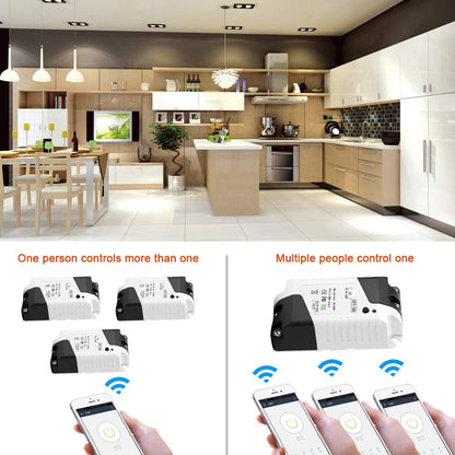 WiFi Smart Breaker Switch Module Ultra Wide Voltage 90V Voice Control for Smart Home Automation ABS Fireproof Material Remote Control Switch