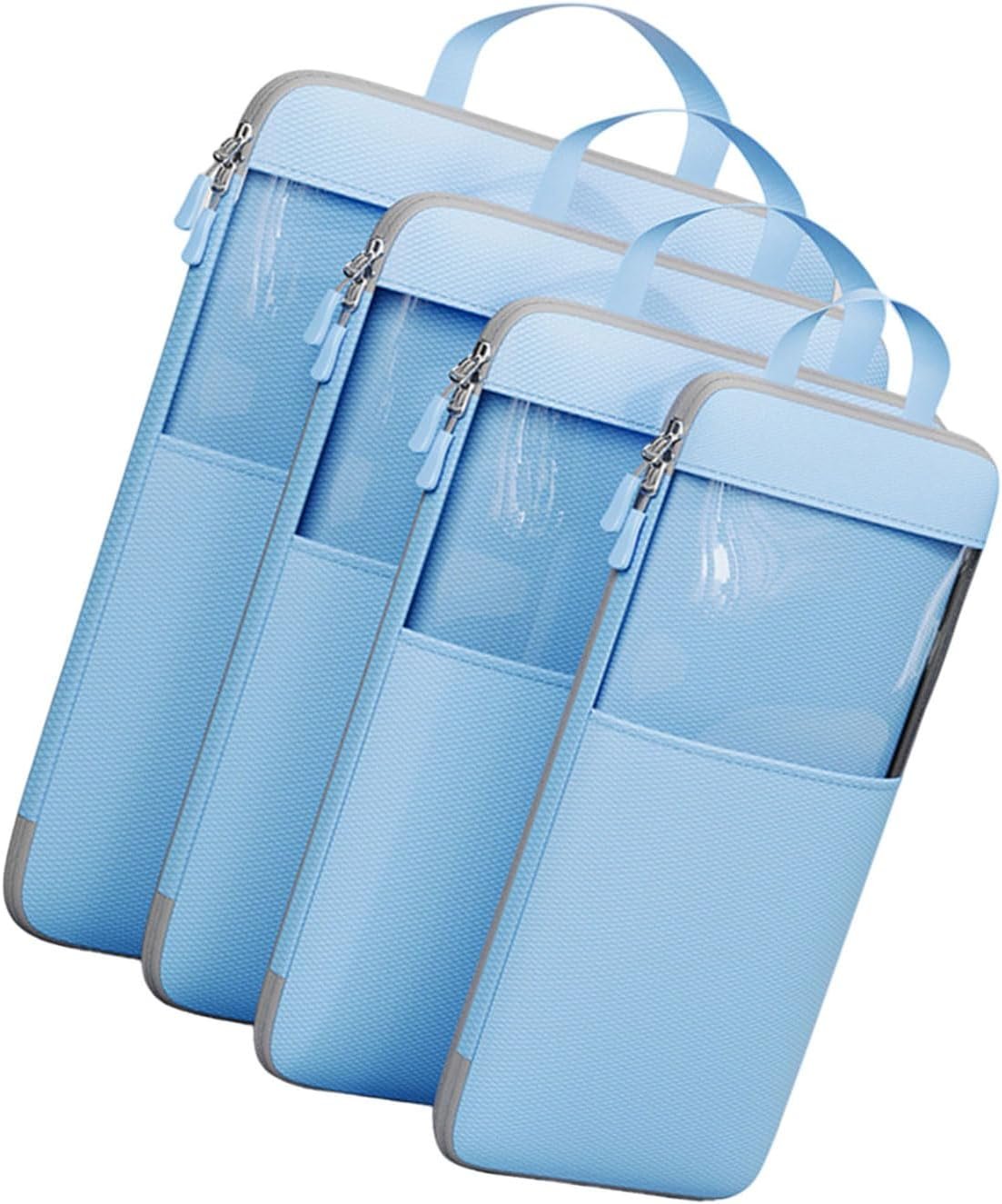 ZHENZQ Set of 4 Efficient Luggage Organization Bags Functional Organized Packing Container Expandable Compression Cubes Bags