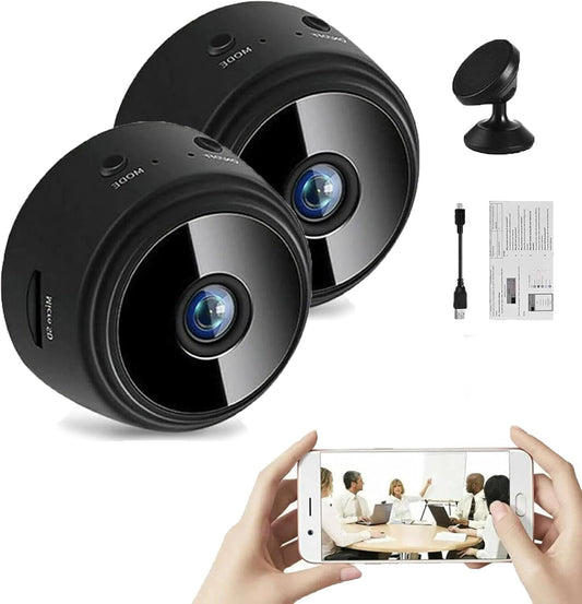 Spy Focus Magnetic Mini Security Camera Outdoor, 2024 New Mini Security Camera, 1080p Hd Wireless Magnetic Security Camera, Pet Monitor, Nanny Cam Wireless Camera for Home Office Security (2Pcs)