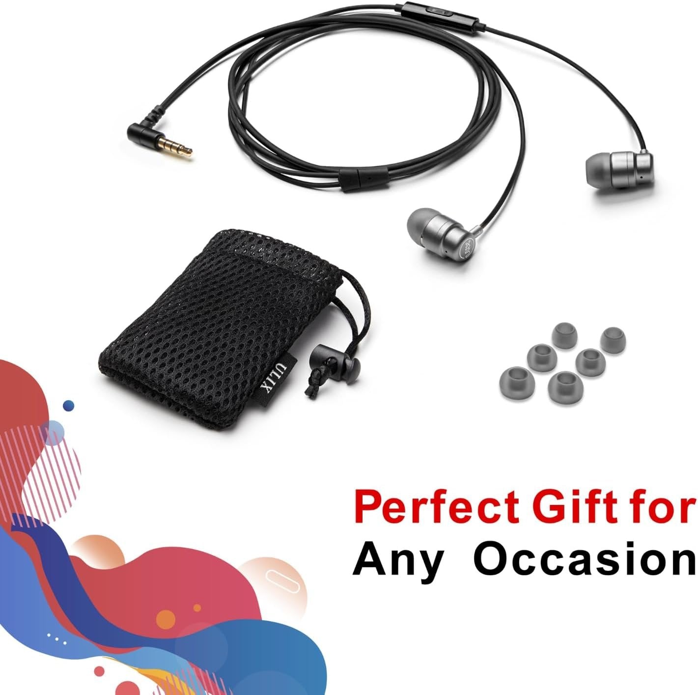 ULIX Rider Wired Earbuds in-Ear Headphones, Earphones with Microphone, 5 Years Warranty, Ecouteur avec Fil, Anti-Tangle Reinforced Cable, 48 Ω Driver, Bass Ear Buds Phones for iPhone, iPad, Samsung