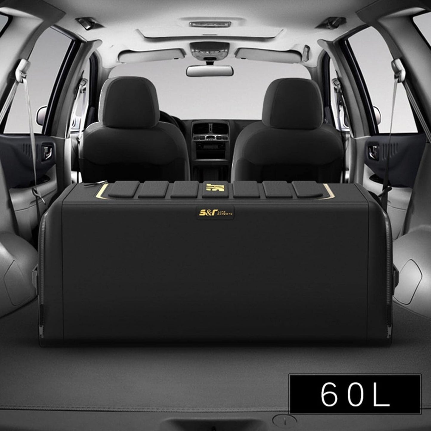 Car Trunk Organizer | Automotive Trunk Storage Box with Lid | 60L/70L Heavy Duty, Waterproof, Anti-Slip Bottom, Auto Cargo Organizer, for Car SUV Truck Van Proidl