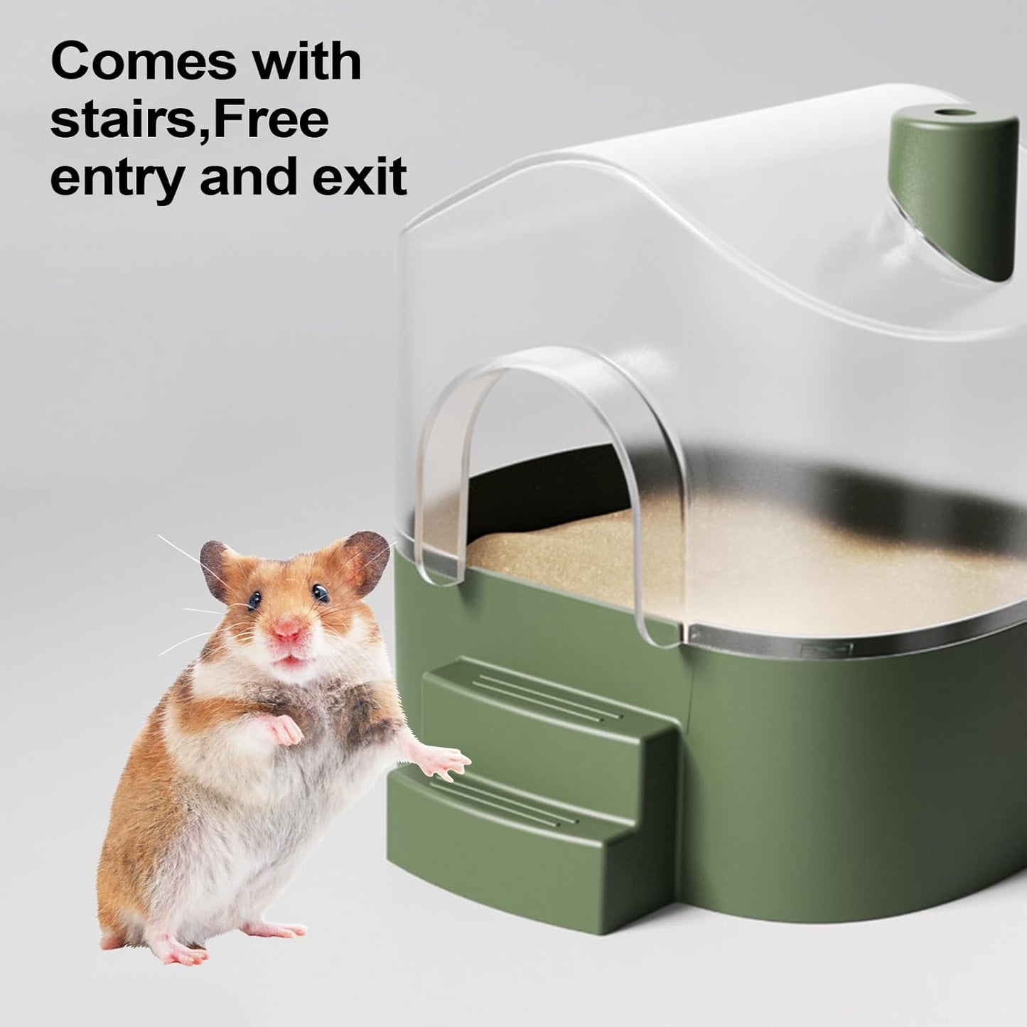 Hamster Sand Bath Container, Large Transparent Hamsters Bath Sandbox, Small Animal Houses and Habitats, For Cleaning, Playing, Exploring, Hiding, Sleeping, Lemming