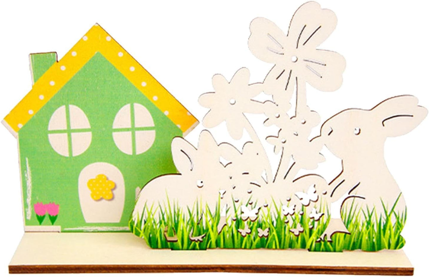 Wooden Easter Bunny House Sign, Easter Tabletop Decorations, Cute Rabbit Holiday Decor, Art Craft Centerpieces, Easter Dining Table Signs, Collectible Wooden Table Decor for Easter Celebration