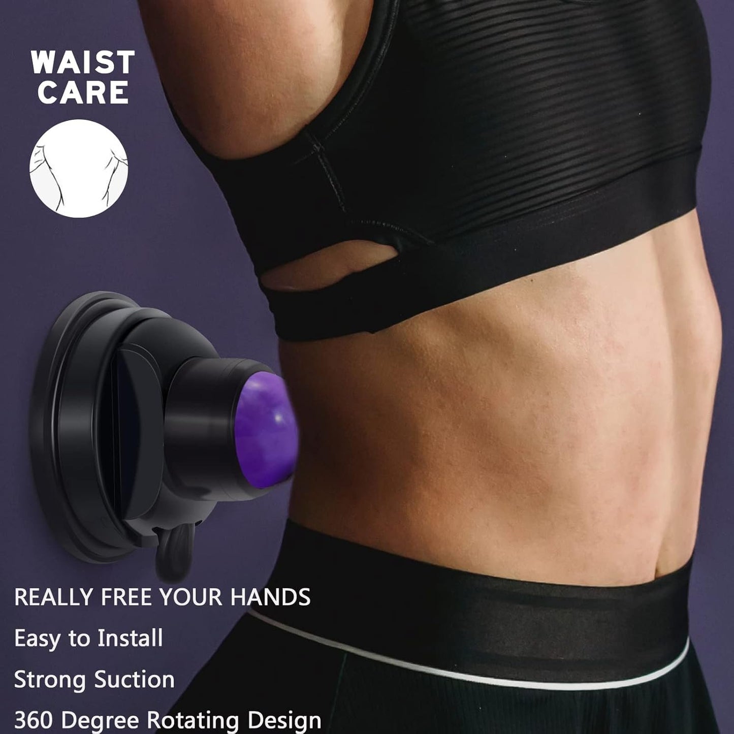 Mountable Massage Ball Roller,Back Neck Massager Wall Mount,Trigger Point Ball for Full Body Sore Muscle Recovery,Knots,Myofascial Release and Massage Therapy