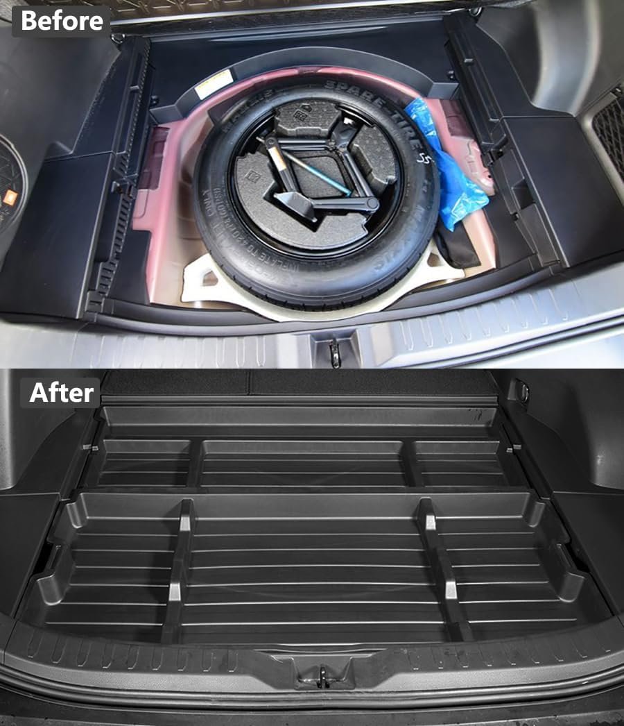 AutoQi For 2019-2025 Toyota RAV4 Trunk Hidden Storage Box, SUV Insert Cargo Rear Hatch Organizer, Extra Space fits RAV4 LE XLE XSE TRD Hybrid Under Cargo Floor Storage Accessories