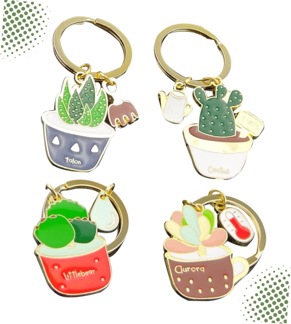 BESTYASH 4 Pz accessori chiave ricompensa portachiavi divertente portachiavi con ciondolo portachiavi cactus portachiavi a premi gadget casa oggettistica casa laccetto portachiavi