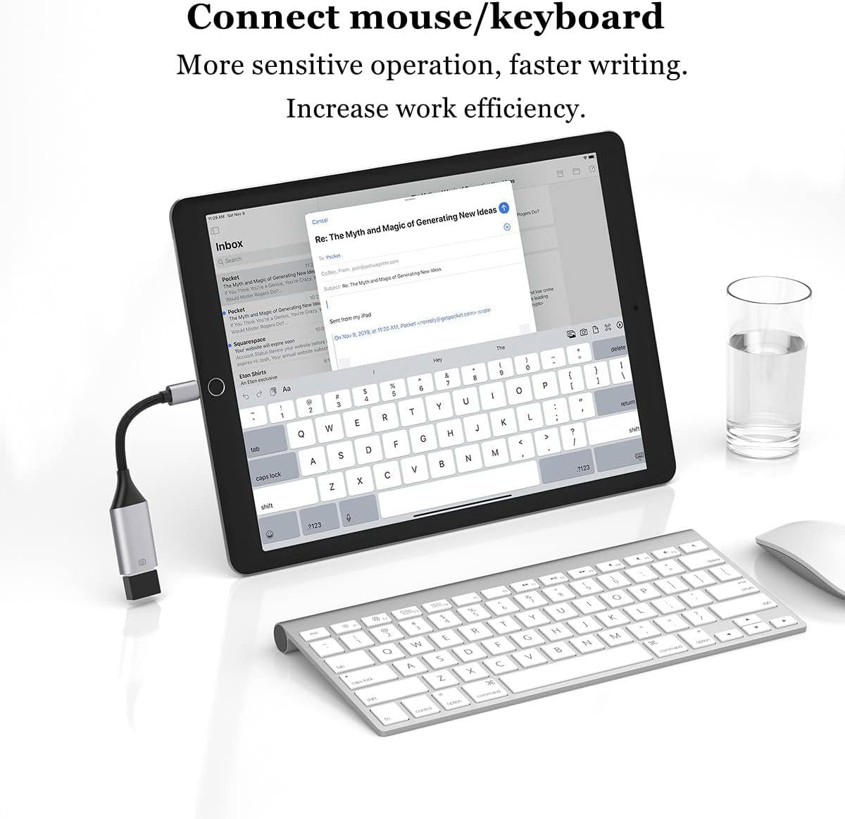 Lightning to USB Camera Adapter [Apple MFi Certified], IVSHOWCO iPhone to USB Female OTG Cable Adapter, iPad USB Adapter Supports USB Flash Drive, Card Reader, Mouse, Keyboard…