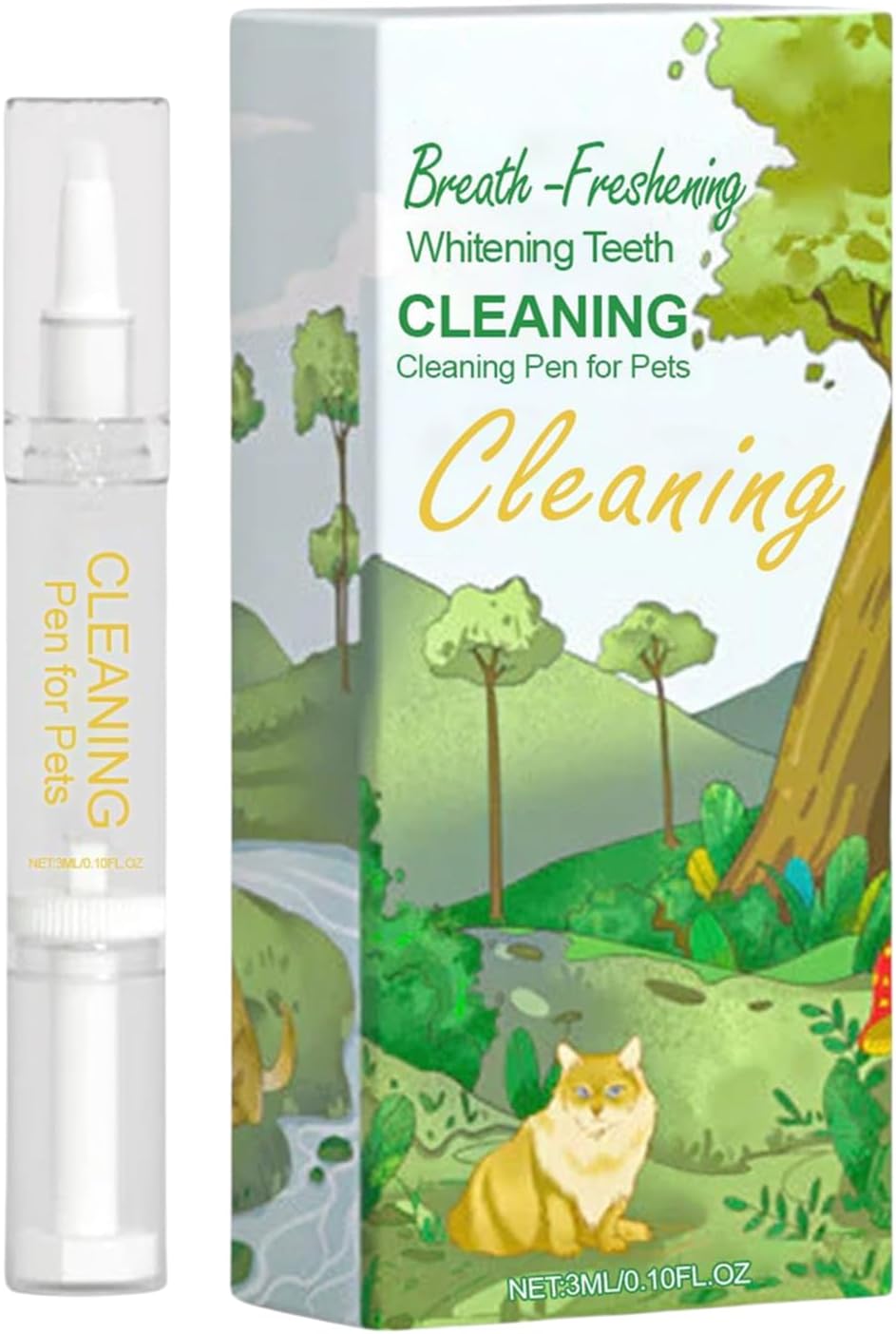 Pet Toothbrush Pen, Dog Personal Care Cleaner, 0,51 x 4,96 Inches Cat Buccal Tool Bad Breath Eliminator, Teeth Brightener Portable Health Care Solution for Travel, Vet, Visita, Igiene giornaliero