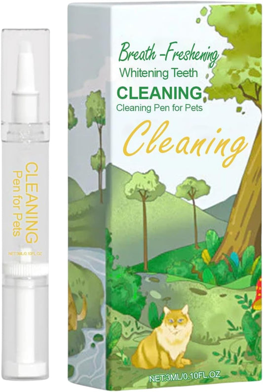 Pet Toothbrush Pen, Dog Personal Care Cleaner, 0,51 x 4,96 Inches Cat Buccal Tool Bad Breath Eliminator, Teeth Brightener Portable Health Care Solution for Travel, Vet, Visita, Igiene giornaliero