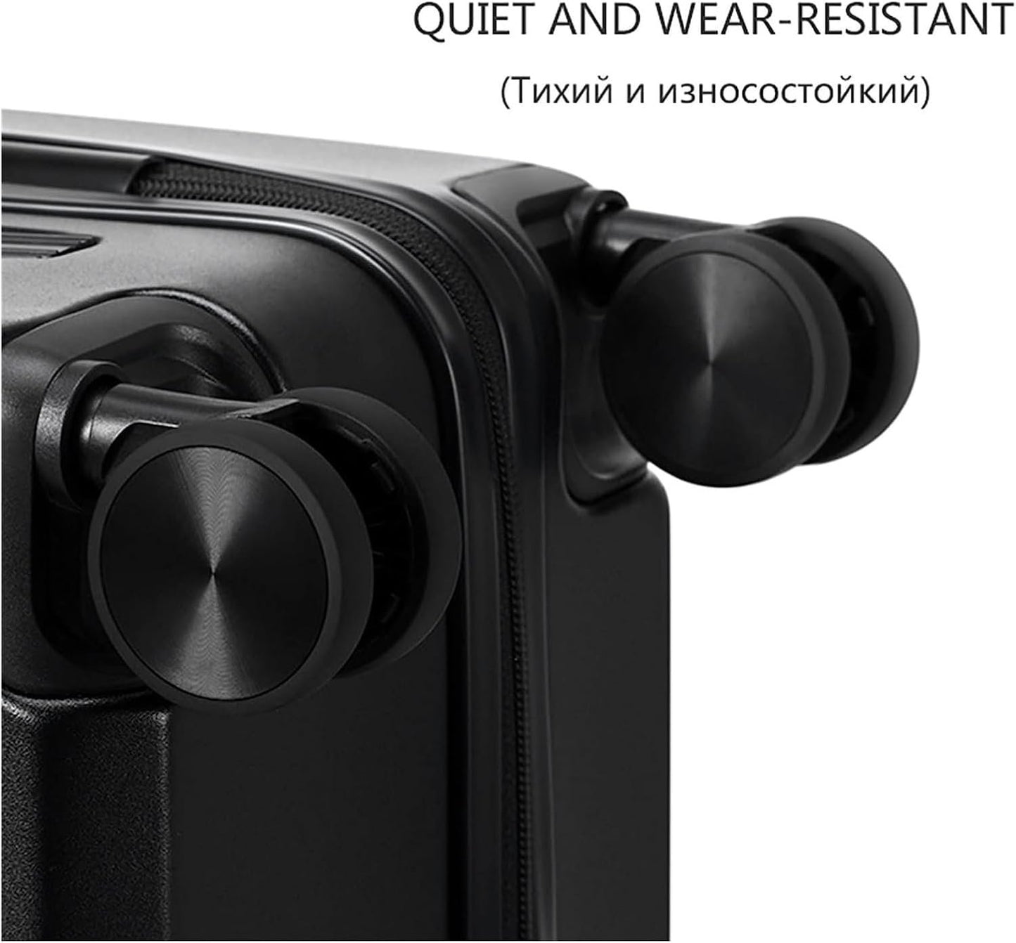 Suitcases Universal Hard Suitcases Large Capacity Luggage with USB Port Rechargeable Carry-on Luggage Security Password Suitcase Travel(Color:Black)